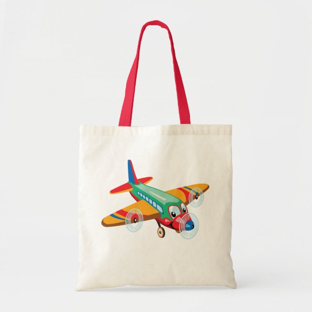 cartoon airplane tote bag (Front)