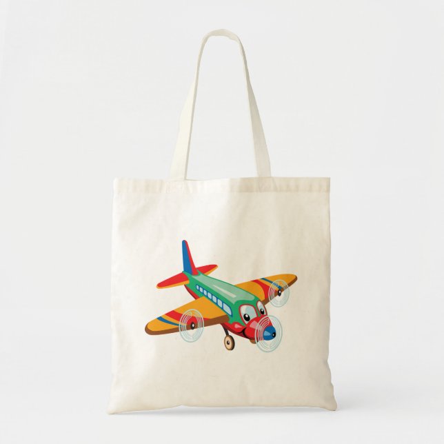 cartoon airplane tote bag (Front)