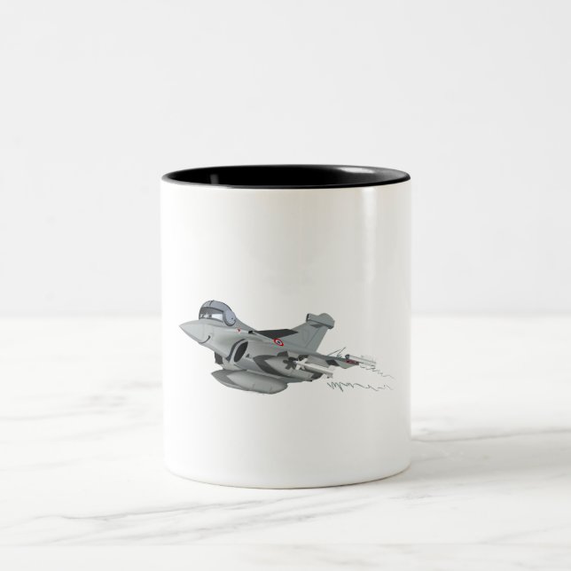 Cartoon airplane Two-Tone coffee mug (Center)