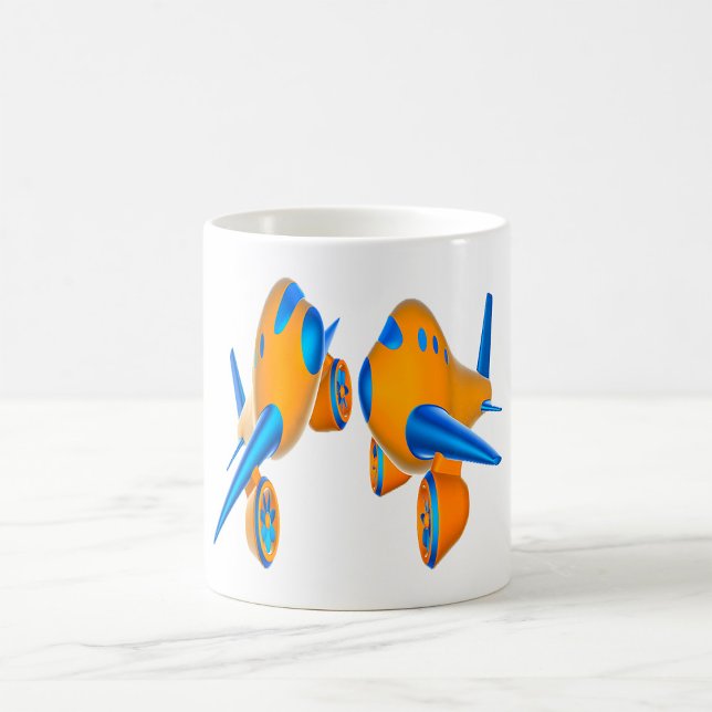 Cartoon Airplanes Vibrant Orange and Blue  Coffee Mug (Creator Uploaded)