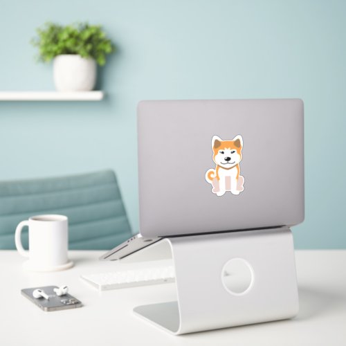 Cartoon Akita Inu Dog Sticker