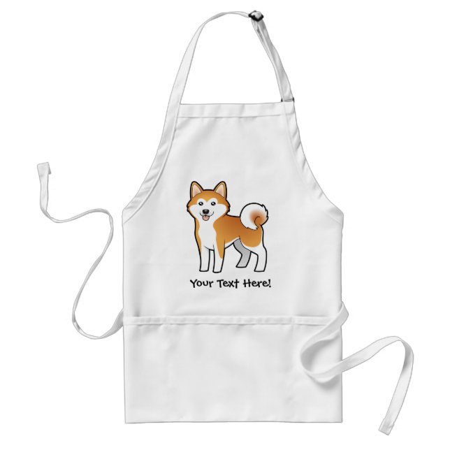Cartoon Akita Inu / Shiba Inu Adult Apron (Front)