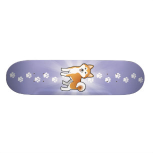 Cartoon Akita Inu / Shiba Inu Skateboard Deck