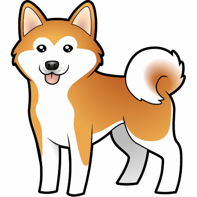 Cartoon Akita Inu / Shiba Inu Statuette (Front)