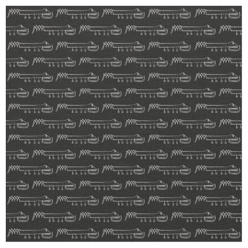 Cartoon alien snake pencil drawing motif pattern fabric
