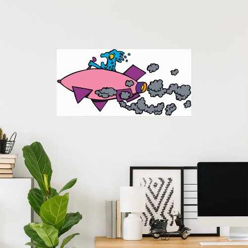 Cartoon Alien Spaceship Poster