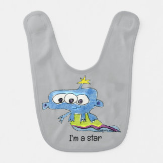 Cartoon alien star baby bib