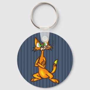 Cartoon Alley Cat Keychain