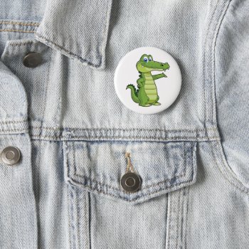 Cartoon Alligator Background Button by paul68 at Zazzle