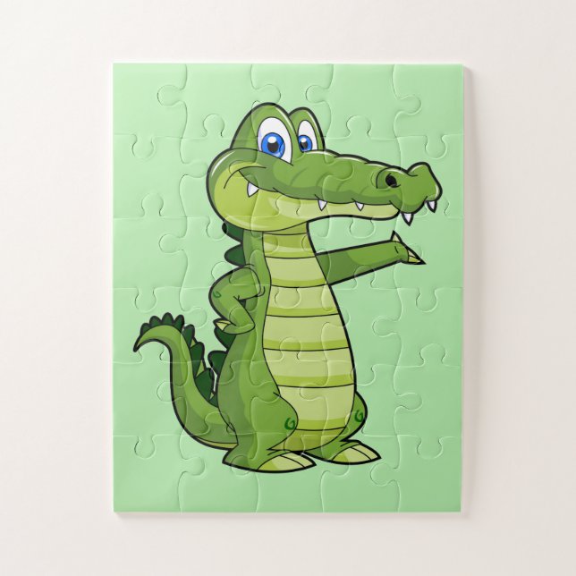 Cartoon Alligator Background Jigsaw Puzzle (Vertical)