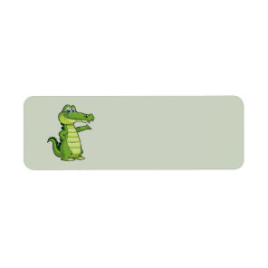 Cartoon Alligator Background Label