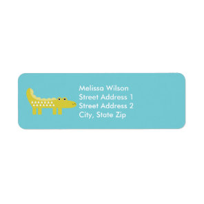 Cartoon Alligator Blue Return Address Labels