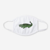 Cartoon Alligator Crocodile Kids White Cotton Face Mask (Front)