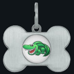 Cartoon Alligator Pet ID Tag<br><div class="desc">A happy cartoon alligator with its jaws open and smiling! Get this design on T-shirts, mugs, buttons, stickers, magnets, cards, and more!</div>