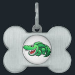 Cartoon Alligator Pet ID Tag<br><div class="desc">A happy cartoon alligator with its jaws open and smiling! Get this design on T-shirts,  mugs,  buttons,  stickers,  magnets,  cards,  and more!</div>