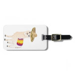 Cartoon Alpaca in Sombrero 2 Bag Tag Cartoon Alpaca in Sombrero 2 Bag Tag