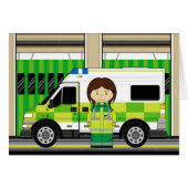 Cartoon Ambulance and EMT (Front Horizontal)