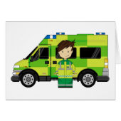Cartoon Ambulance and EMT (Front Horizontal)