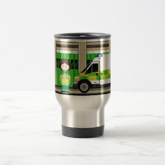 Cartoon Ambulance and EMT Travel Mug