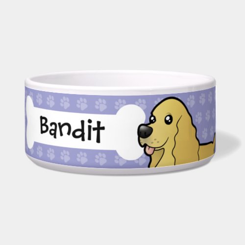 Cartoon American Cocker Spaniel Bowl