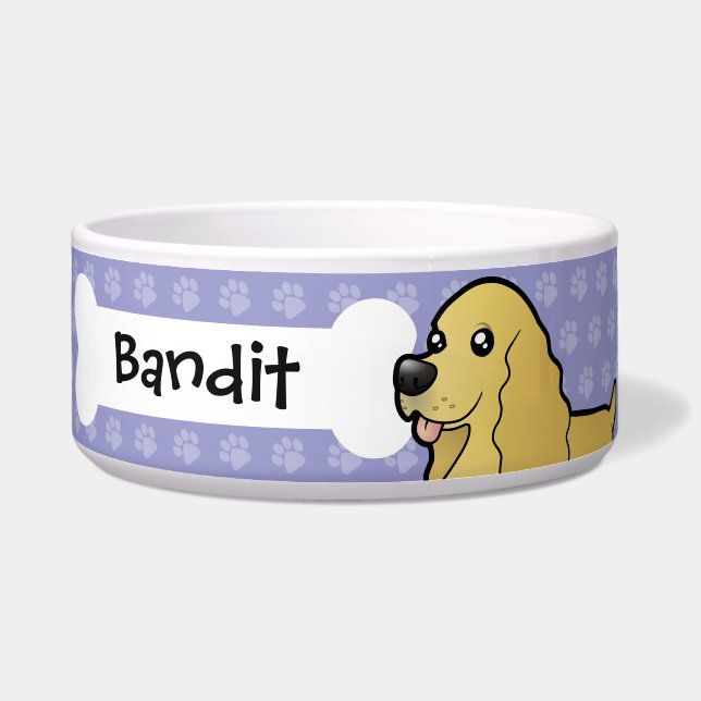Cartoon American Cocker Spaniel Bowl (Front)