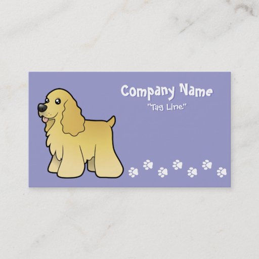 Customizable Cartoon American Cocker Spaniel Business Card Templates