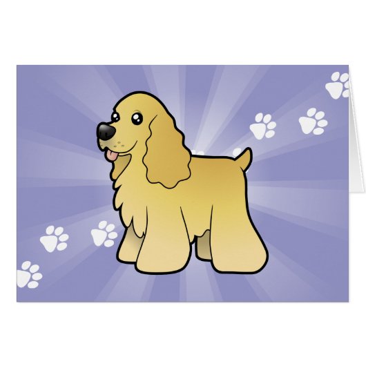 Cartoon American Cocker Spaniel Cards (Front Horizontal)