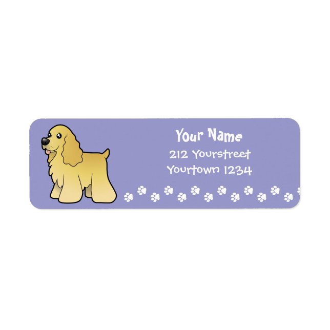 Cartoon American Cocker Spaniel Label (Front)