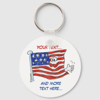 Cartoon American Flag Cute Keychains
