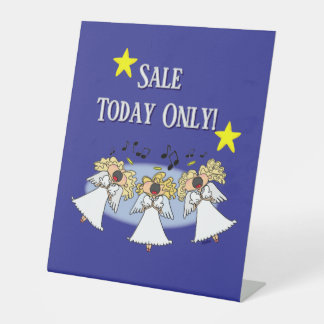 Cartoon Angel Choir Customizable Pedestal Sign