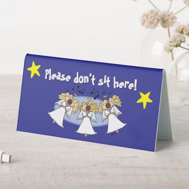 Cartoon Angel Choir Customizable Table Tent (In SItu (Table))