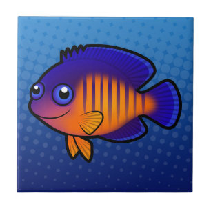 Cartoon Angelfish 1 Ceramic Tile