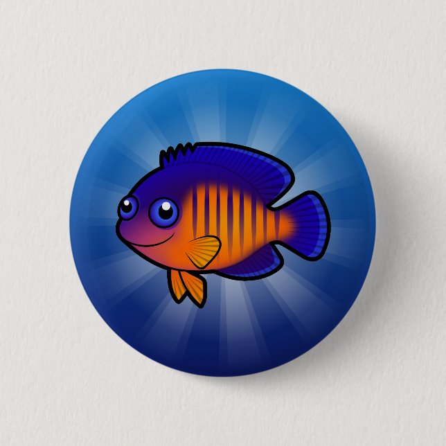 Cartoon Angelfish 1 Pinback Button (Front)