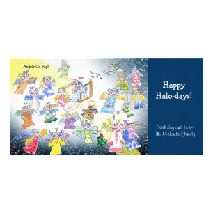 Cartoon Angels Happy Halo-days Photo Card