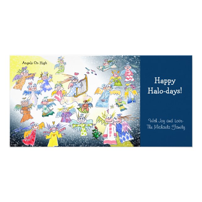 Cartoon Angels Happy Halo-days Photo Card (Front)