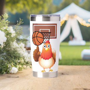 Cartoon Animal Basketball Insulated Tumbler