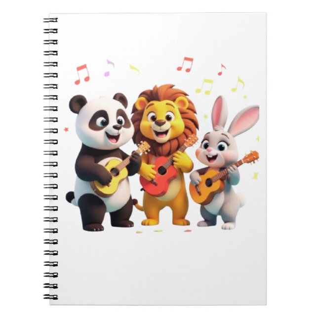 🎵 Cartoon Animal Music Party – Fun & Cute Musical Notebook (Front)