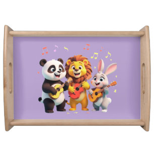 🎵 Cartoon Animal Music Party – Fun & Cute Musical Serving Tray