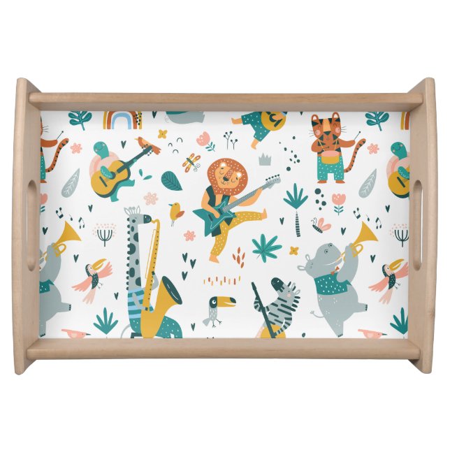 Cartoon Animals Band Serving Tray (Front)