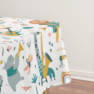 Cartoon Animals Band Tablecloth