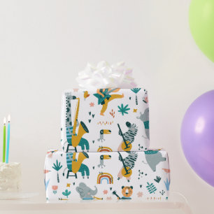 Cartoon Animals Band Wrapping Paper
