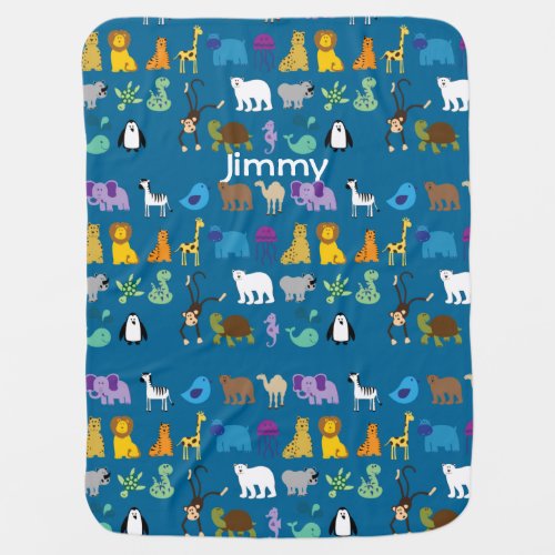 Cartoon Animals Custom Baby Blanket