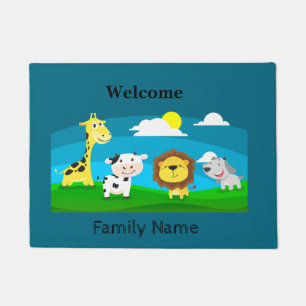 Cartoon animals      doormat
