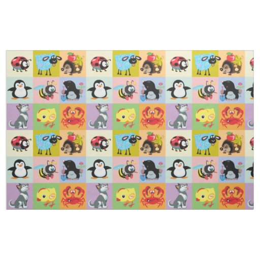 cartoon animals fabric