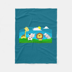 Cartoon animals fleece blanket