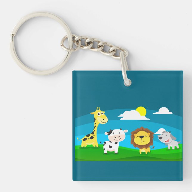 Cartoon animals     keychain (Front)