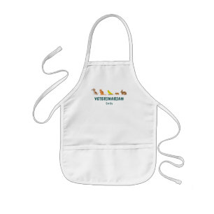 Cartoon Animals Kids' Veterinarian Pretend Play Apron