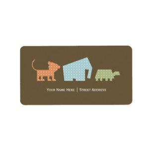 Cartoon Animals Label
