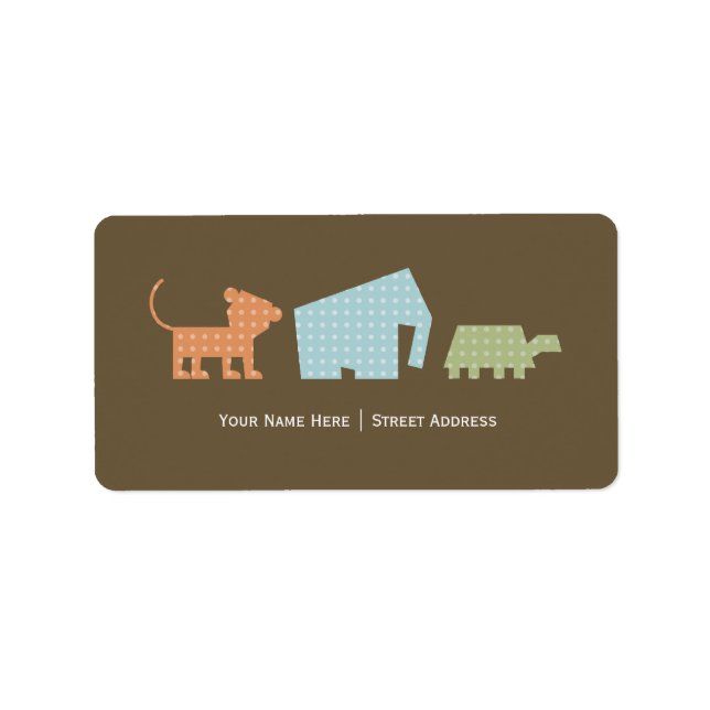 Cartoon Animals Label (Front)