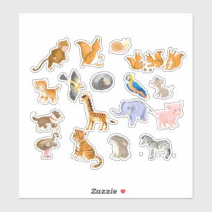 Cartoon Animals , planner stickers 